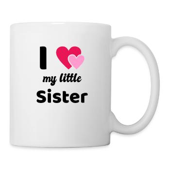 I love my little sister I love - Mug - white - Right