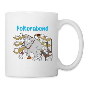 Lustiges Polterabend Elefant Geschenk Shirt - Tasse - Weiß - Rechts