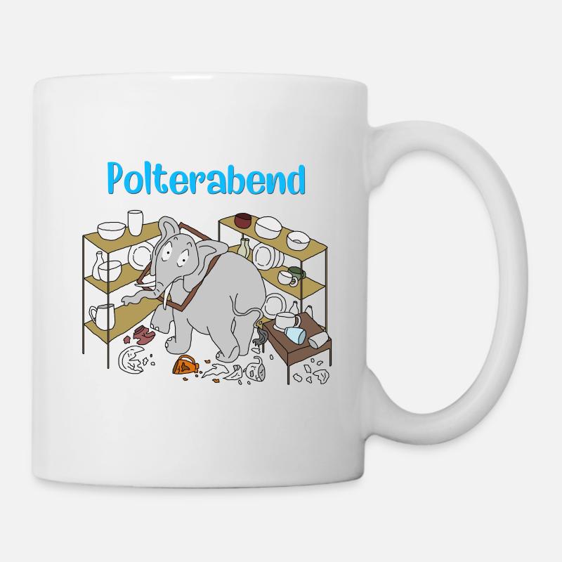 Lustiges Polterabend Elefant Geschenk Shirt - Tasse - Weiß