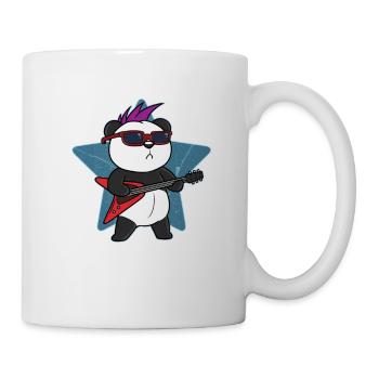 Panda Rock n Roll Rocker Bear Bear Guitar Music - Mug - white - Right
