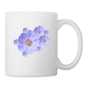 wonderful blue flowers, blossoms, nature, garden - Mug - white - Right