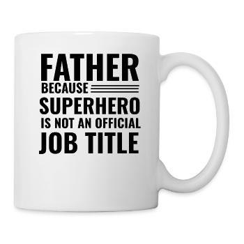 Father Papa Dad Superhero - Mug - white - Right