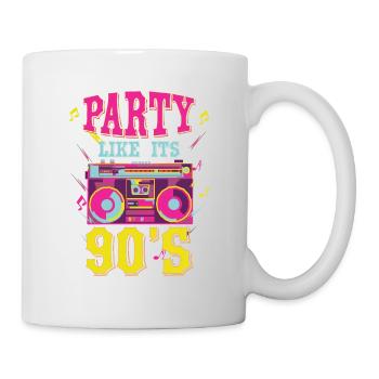 Fête comme chemise des années 90 - Mug blanc - blanc - Droite