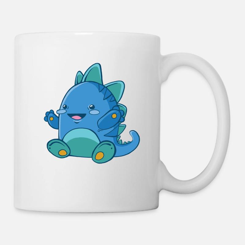 Bébé dinosaure heureux - Mug blanc - blanc