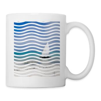 Océan été voile - Mug blanc - blanc - Droite
