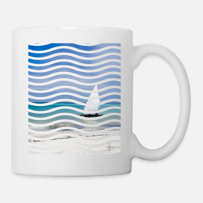 Océan été voile - Mug blanc - blanc