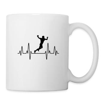 Battement de coeur de handball - Mug blanc - blanc - Droite