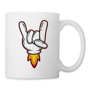 Rock and Roll Gesture Sign of the Horns - Mug - white - Right