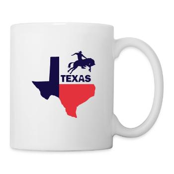 Texas Tshirt avec Rodeo Cavaliers De Taureau Texas - Mug blanc - blanc - Droite