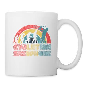 Saxophone Jazz Evolution Saxophone Classical Musician - Mug - white - Right