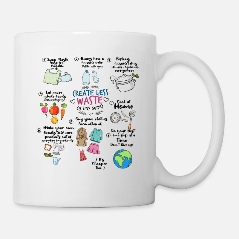 Create less waste Recycling guide - Tasse - Weiß