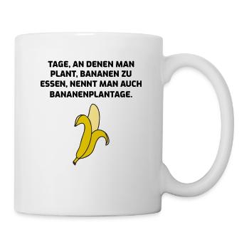 Bananen Plantage lustiges Geschenk - Tasse - Weiß - Rechts