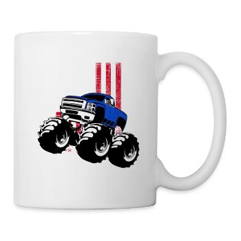 US Flagge Monster Truck Geschenk | Monstertruck - Tasse - Weiß - Rechts