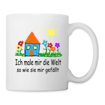 Ich mal mir die Welt - Tasse - Weiß - Rechts