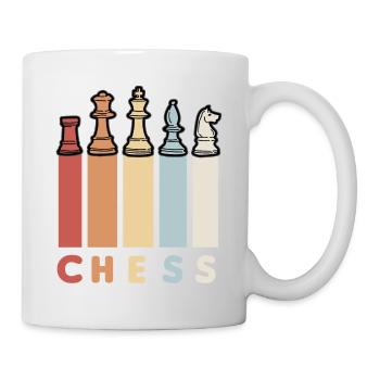 CHESS RETRO Schachspieler Schachfiguren Schach - Tasse - Weiß - Rechts