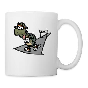 Tired Turtle Marathon Running Runners Athletes - Mug - white - Right