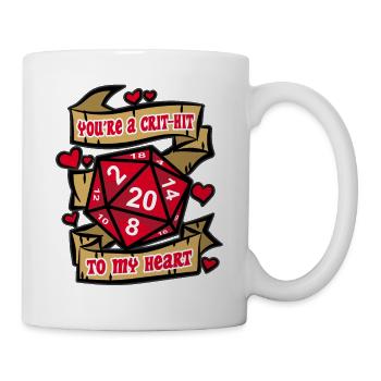 YOU’RE A CRIT HIT TO MY HEART Fantasy RPG Amour - Mug blanc - blanc - Droite