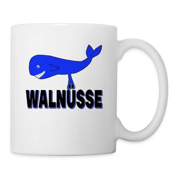 Walnüsse - Lustig Hoden Nüsse Wal Nuß Eier - Tasse - Weiß - Rechts