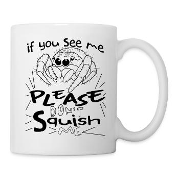 Süße Spinne Vogelspinne Zerdrücken Glubschaugen - Tasse - Weiß - Rechts