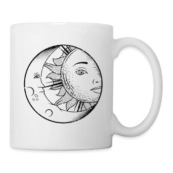 Moon Sun Sun and Moon Good night both day and night - Mug - white - Right