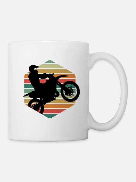 T-shirt cadeau moto rétro vieille école - Mug blanc - blanc