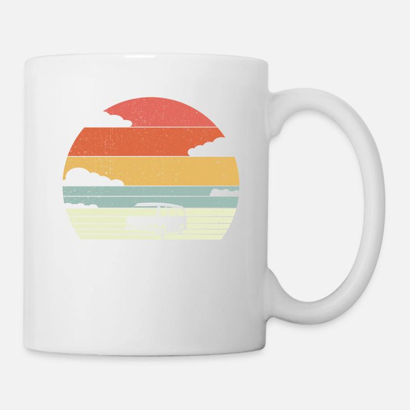 Retro Campervan Vintage Caravan Camping Van - Mug - white