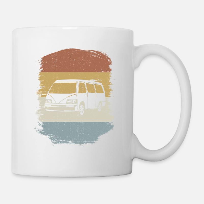 Retro Campervan Vintage Caravan Camping Van - Mug blanc - blanc