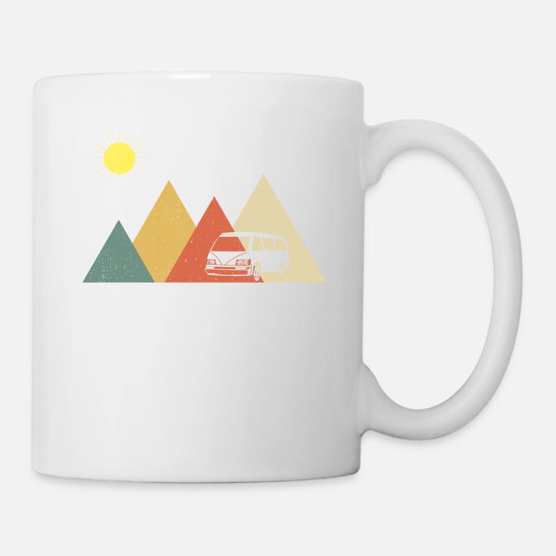 Retro Campervan Vintage Caravan Camping Van - Mug blanc - blanc