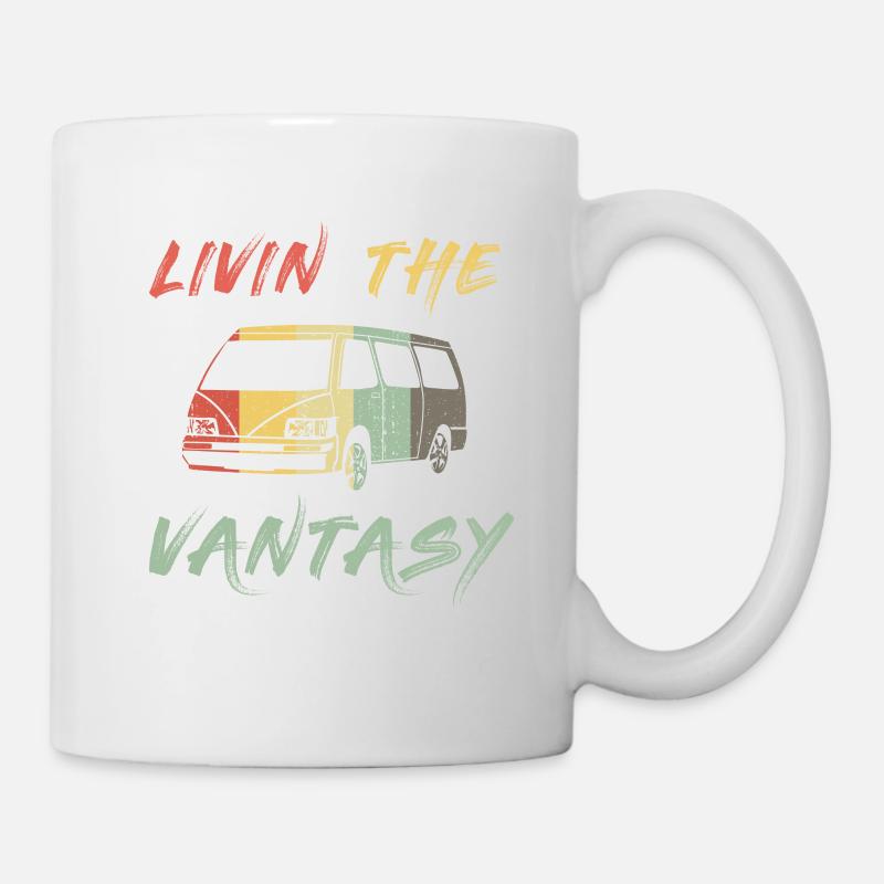 Retro Campervan Vintage Caravan Camping Van - Tasse - Weiß