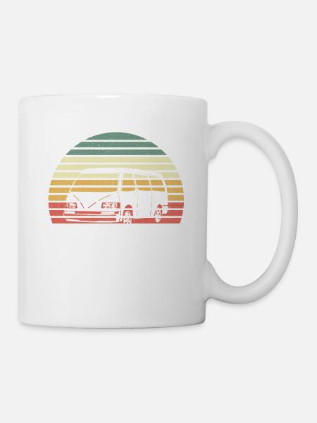 Retro Campervan Vintage Caravan Camping Van - Tasse - Weiß