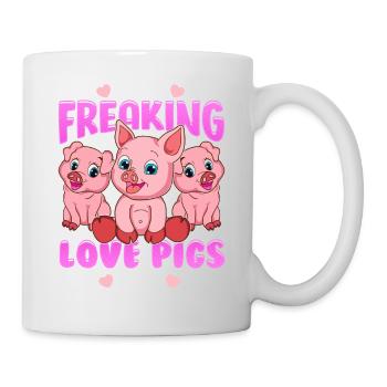 J'adore les cochons cadeau de cochon doux - Mug blanc - blanc - Droite