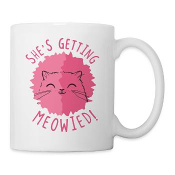 She's getting Meowied! Katze Heirat Braut - Tasse - Weiß - Rechts
