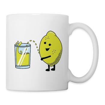 crazy Lemon Pee Verrückte Pinkelde Zitrone Saft - Tasse - Weiß - Rechts