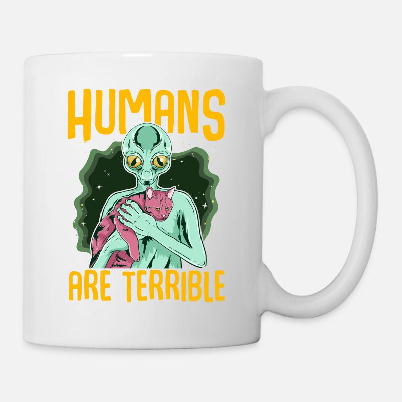 Alien astronauts UFO cats, fan gift - Mug - white