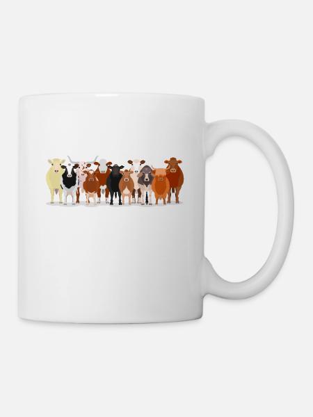 Vache Animal Vaches Ferme Cadeau · Cour Générale - Mug blanc - blanc