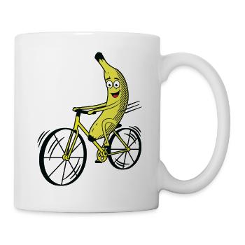 Banana bike funny sport banana on the bike - Mug - white - Right