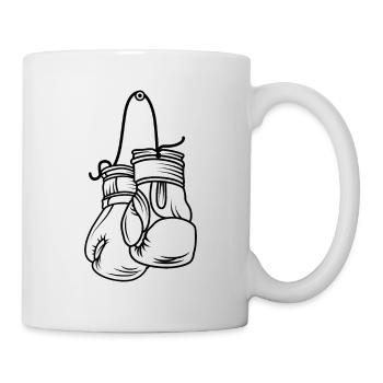 Gants de boxe entraînement sportif ongles cadeau MMA - Mug blanc - blanc - Droite