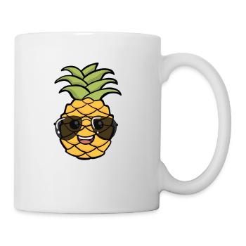 Funny pineapple with very cool glasses - Mug - white - Right