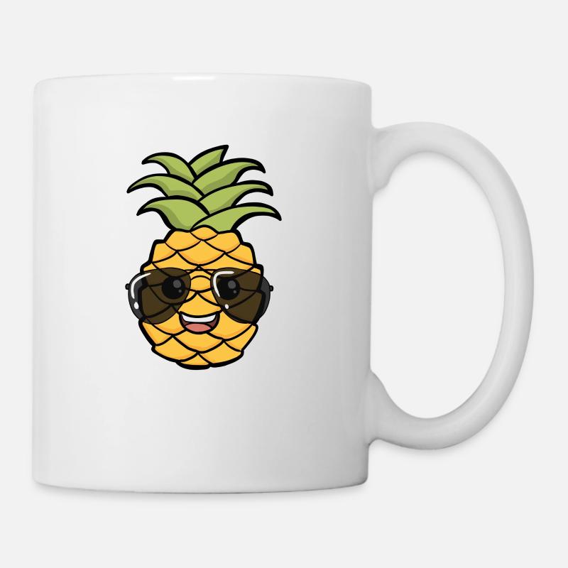 Funny pineapple with very cool glasses - Mug - white