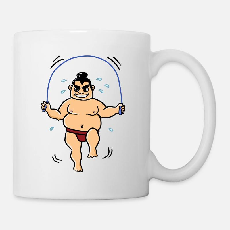 Sueur sumo - sumo lutteur sautant - Mug blanc - blanc
