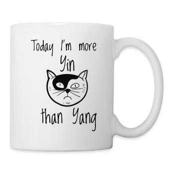 Aujourd’hui, je suis plus yin que Yang. Drôle de chat - Mug blanc - blanc - Droite