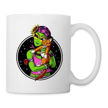 Space Alien Cat Cute Kitten Pet - Mug - white - Right