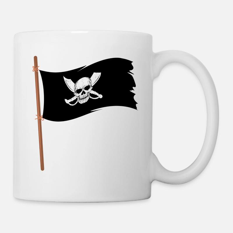 Drapeau pirate - Mug blanc - blanc