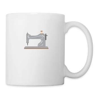 Süßes Frauen Näh T-Shirt I Geschenk für Schneider - Tasse - Weiß - Rechts