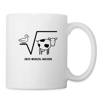 Ente Wurzel aus Kuh Mathe Geschenk Geschenkidee - Tasse - Weiß - Rechts