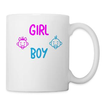 girl or boy family pregnancy revelation - Mug - white - Right