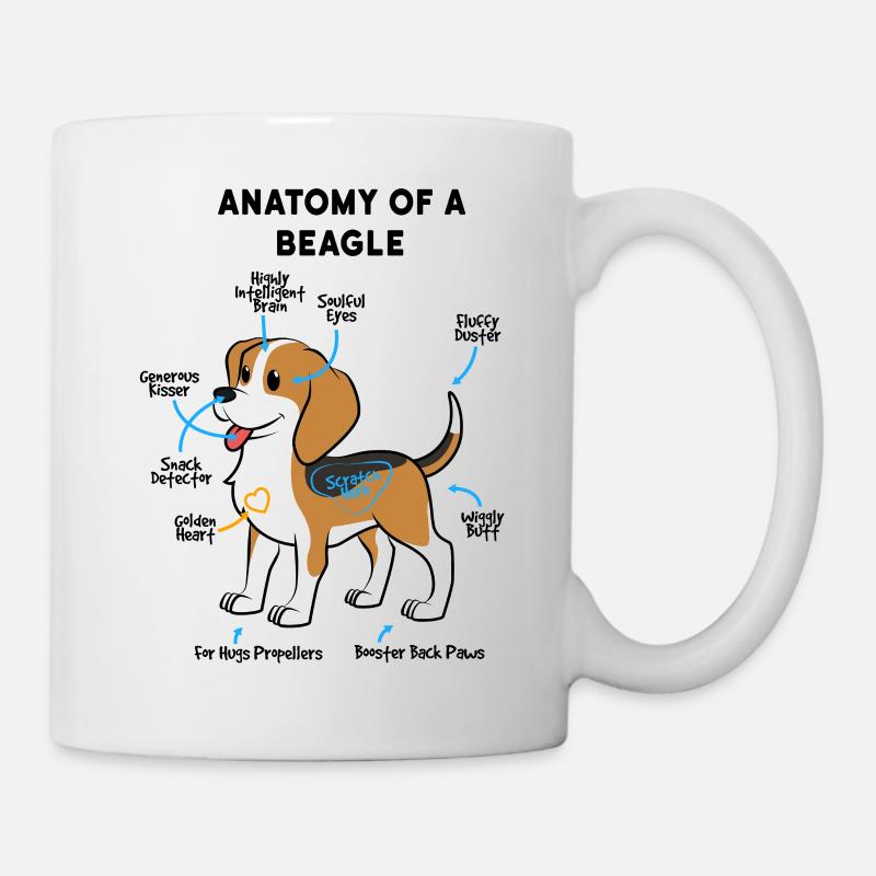 Anatomie d’un beagle - Mug blanc - blanc