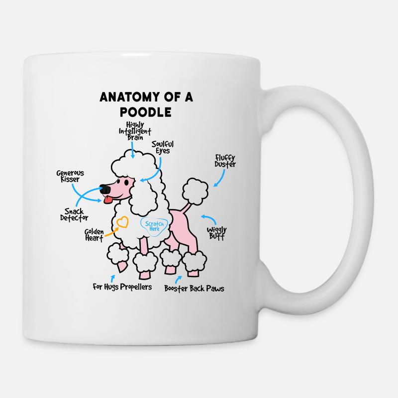 Anatomie d’un caniche - Mug blanc - blanc