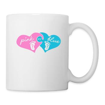 fête de grossesse bébé enceinte bleu rose - Mug blanc - blanc - Droite