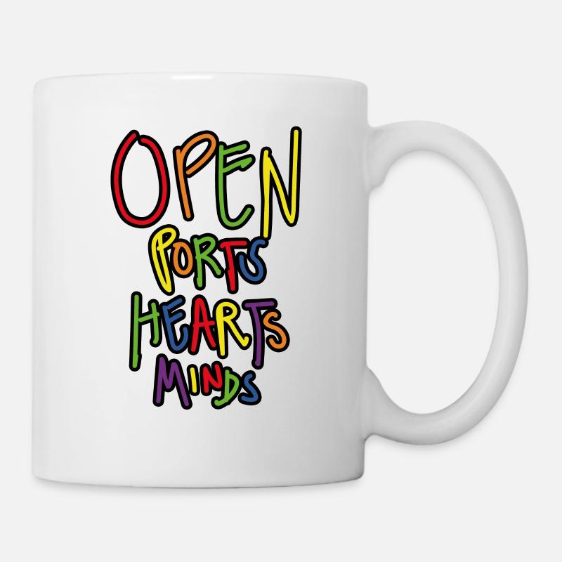 Ports ouverts coeurs et esprits - Mug blanc - blanc
